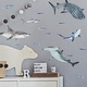 preview thumbnail 2 of 3, RoomMates Blue & Grey & White Sharks Wall Decals