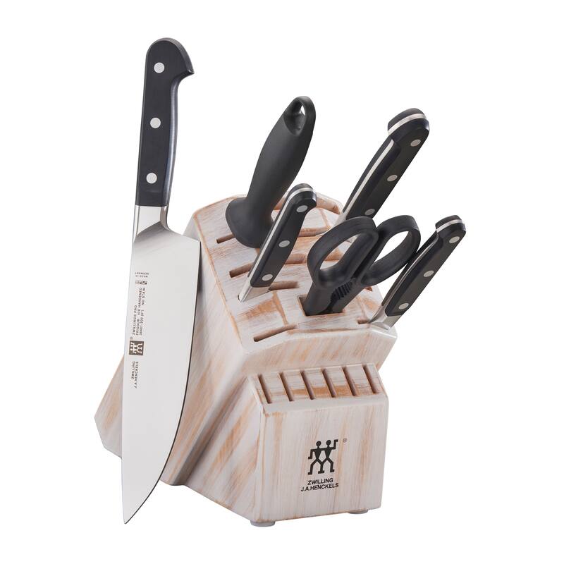 ZWILLING Pro 7-pc Knife Block Set - Rustic White