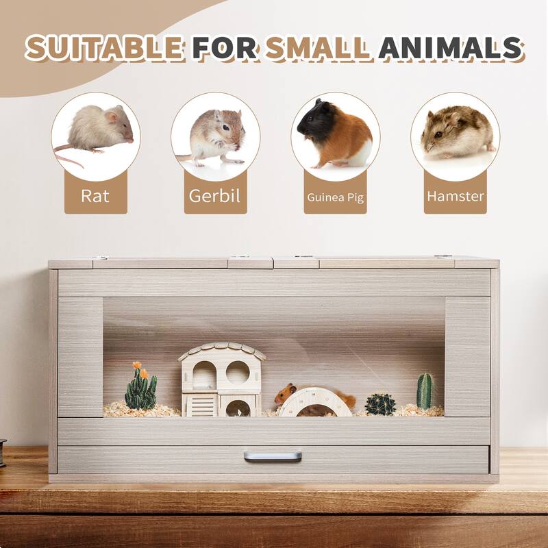 Picture of Guinea Pig Cages,Hamster Cage Wood with Independent Storage Cabinet ...