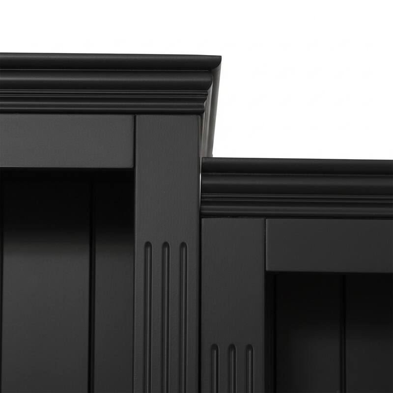 78.75" Tall 3-Piece Bookcase with Adjustable LED Light, Tempered Glass Shelves for Living & Office