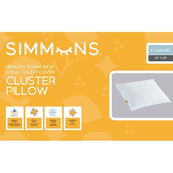 Simmons Memory Foam Standard/Queen 20x26 Cluster Pillow - Bed Bath