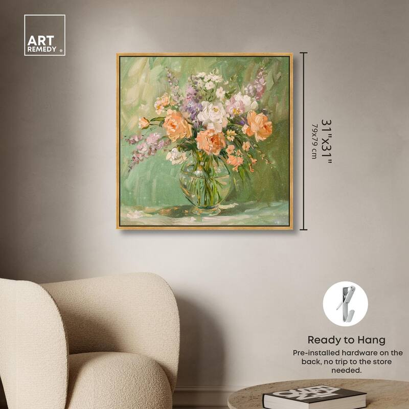 Vase and Greenery Canvas by Art Remedy