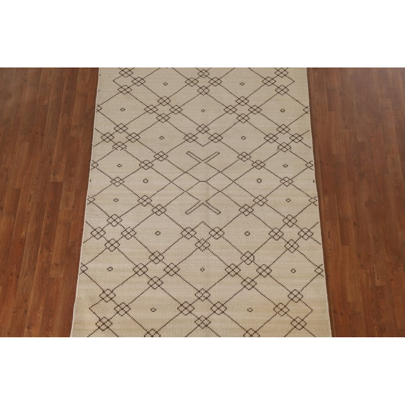 Geometric Moroccan Oriental Area Rug Bedroom Handmade Wool Carpet - 4'9"x 7'10"