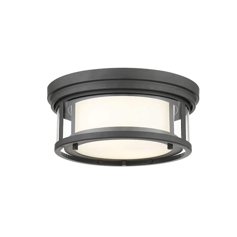 Bellevue Sylvia 2 Light 12" Wide Flush Mount Drum Ceiling Fixture - Bronze