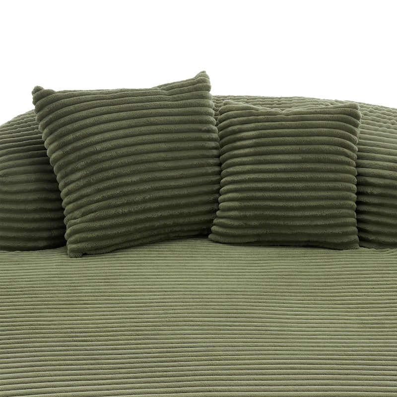 Modern Chaise Lounge Sofa Boneless Couch 51.6" Sofa Bed Compression Sofa Couch With Two Supportive Pillows