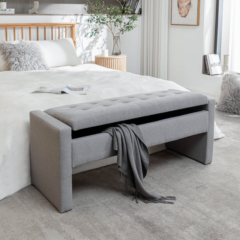 Porthos Home Etta Boucle Fabric Storage Bench