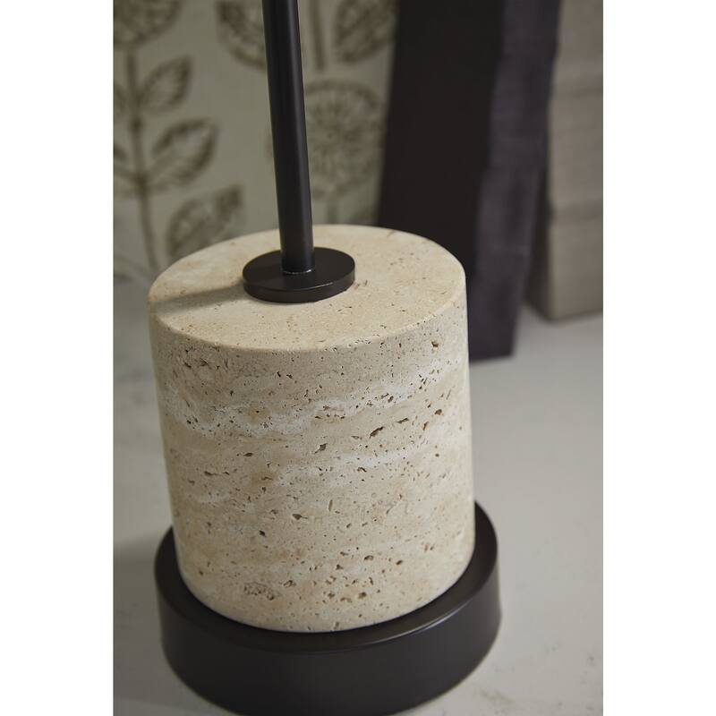 Signature Design by Ashley Vinmour Brown/Beige Desk Lamp - 15.63" W x 5.25" D x 17" H