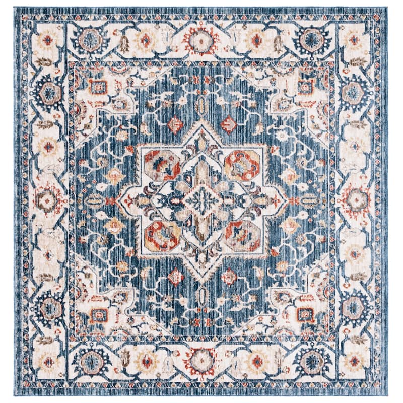 SAFAVIEH Olympia Oketa Abstract Rug - 6' Square - Blue/Ivory