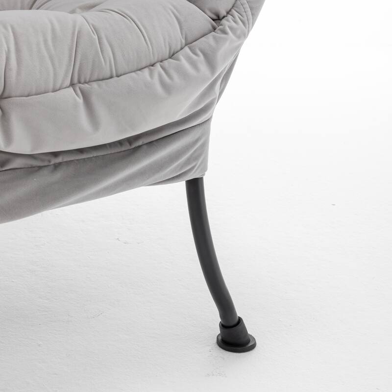 Velvet Recliner Chair with Matching Ottoman, Upholstered Accent Chair Armchair, Lounge Chaise Chair with Footrest