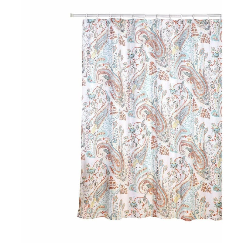 Printed Canvas Shower Curtain Polyester Bathroom Decor Beautiful Colorful Design 70" x 70"