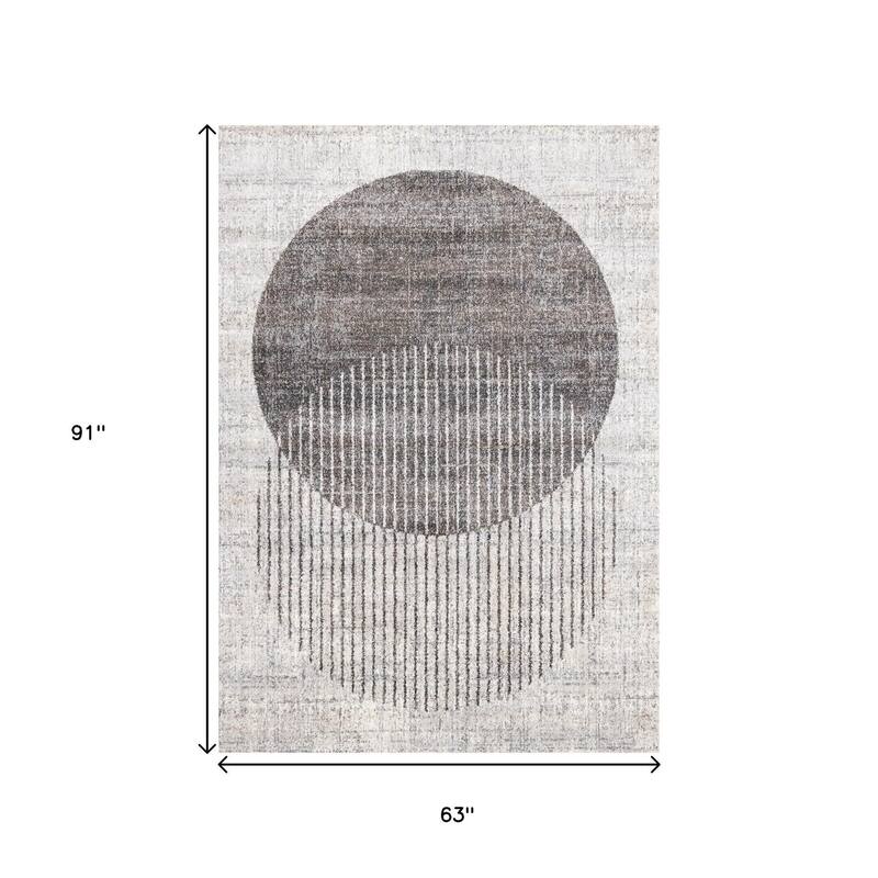 HomeRoots Geometric Modern Rectangle Area Rug - 5' X 8'