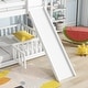 preview thumbnail 7 of 11, Twin Over Twin Floor Bunk Bed with Slide, Ladder, Door, Safety Guardrails