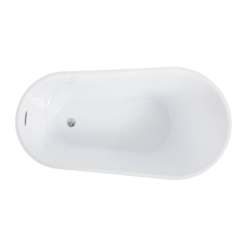 Acrylic Single Slipper Freestanding Soaking Bathtub with Drain