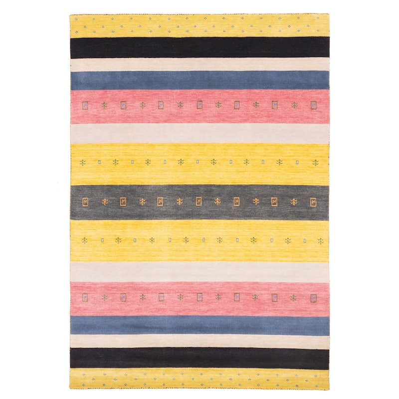 ECARPETGALLERY Hand Loomed Kashkuli Gabbeh Multi Color Wool Rug - 6'8 x 9'9