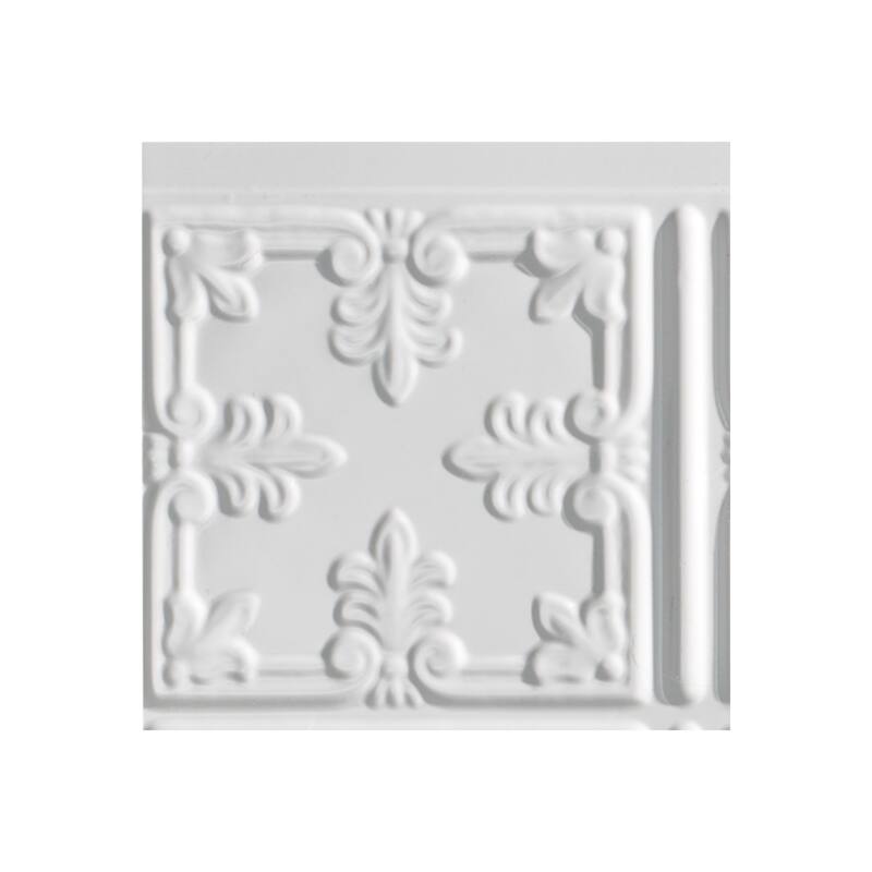 FASÄDE Traditional Style 10 Decorative Vinyl Backsplash Panel - 6x6 Inch Sample - Gloss White