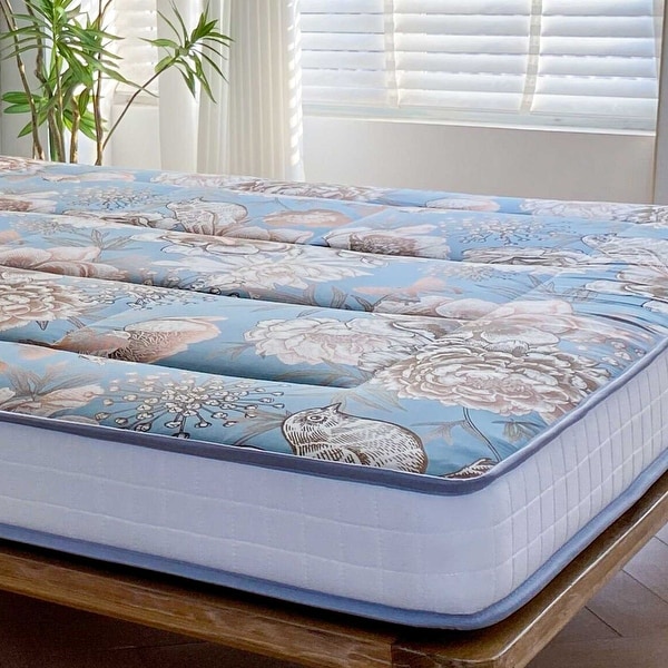 6-inch Thick Floral Pattern Floor Bed Futon Mattress - Bed Bath