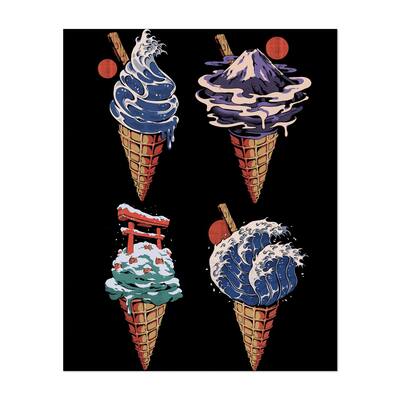 Japanese Ice creams Illustrations Dessert Food Drink Art Print/Poster