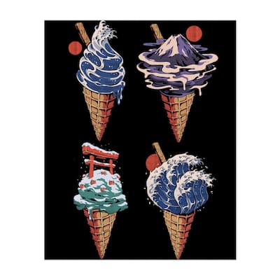 Japanese Ice creams Illustrations Dessert Food Drink Art Print/Poster