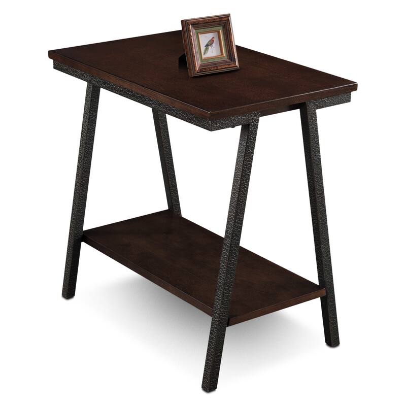 Leick Home Empiria Narrow Side Table with Shelf and Metal Frame