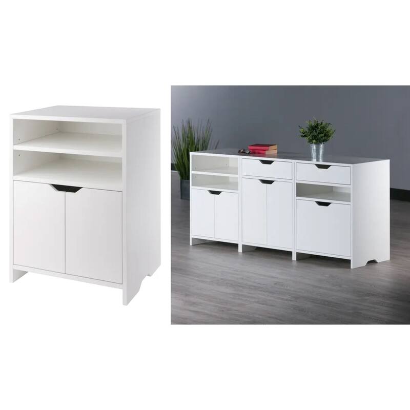 Open Shelf Storage Cabinet - 26.25" - White