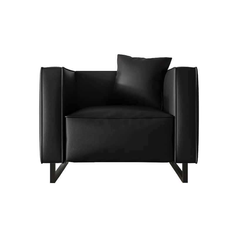 CraftPorch Mid Century Modern Upholstered Chair - Black