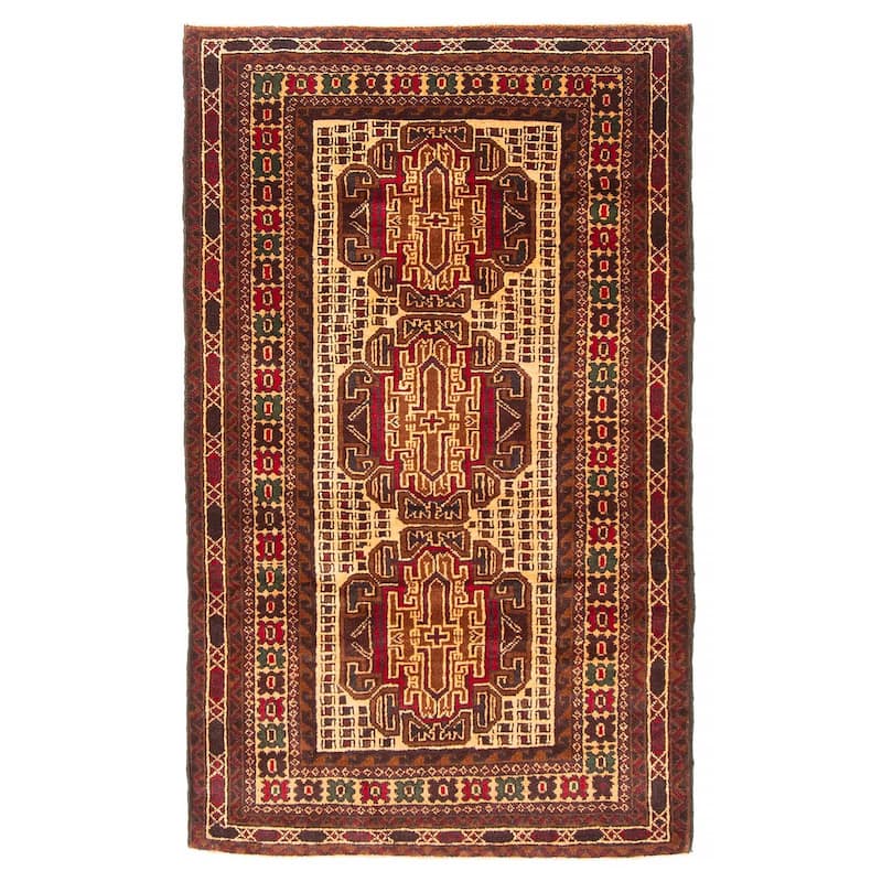 Teimani Beige Rug 2'9" x 4'7" - 2'9 x 4'7 - Beige - 2'9 x 4'7