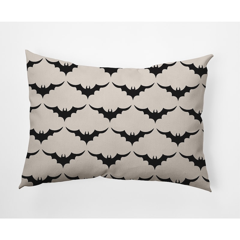 Bat Colony Halloween Indoor/Outdoor Throw Pillow - 14" x 20" - Cream