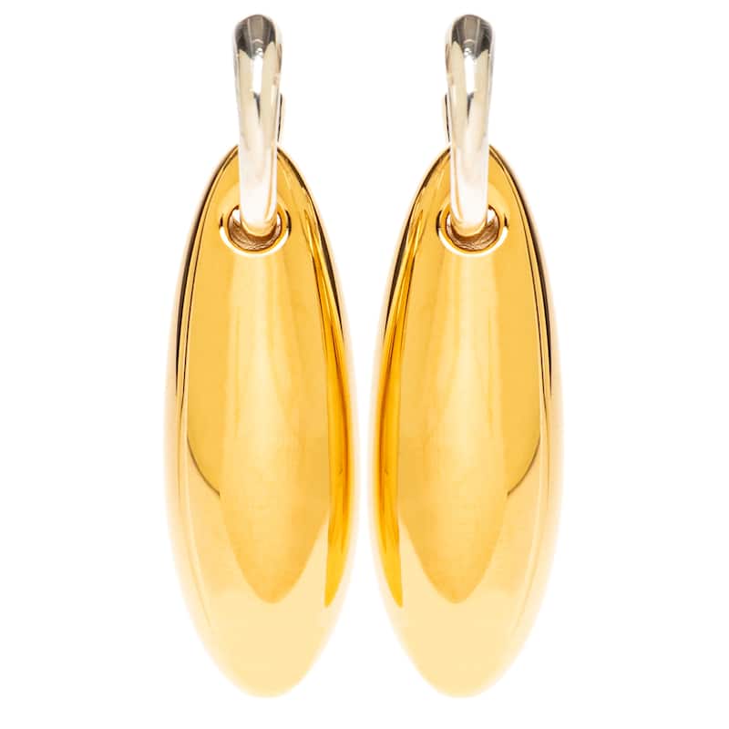 Bottega Veneta Small Ellipse Earrings - Gold and Silver