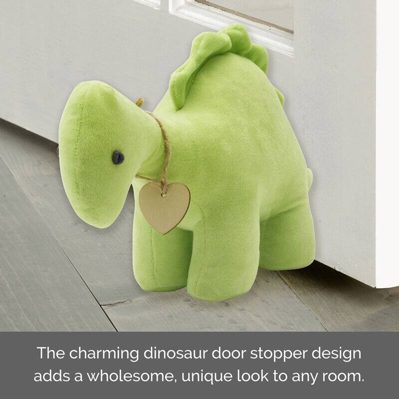 Elements Green Dinosaur Door Stopper, 12 Inch - N/A