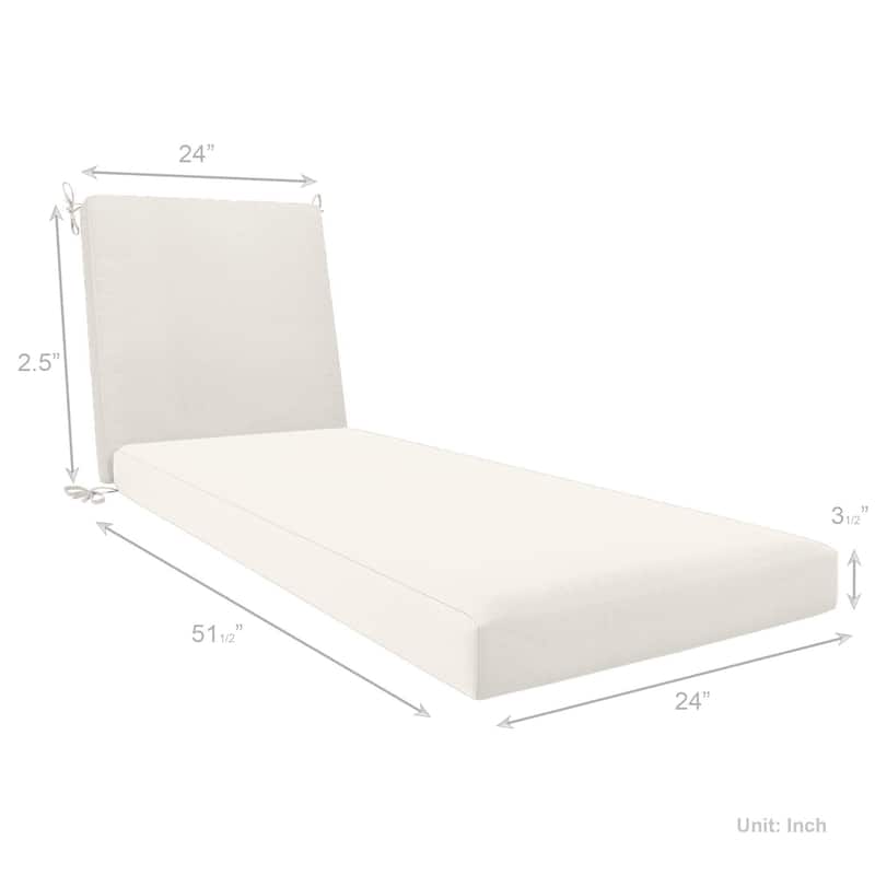 California Umbrella Outdoor Chaise Lounge Cushion, 24" x 78", 3.5" Thick, Memory Foam, Solstice Olefin Fabric