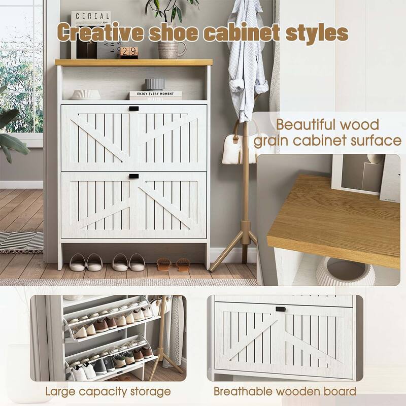 Multi-functional Shoe Cabinet with Ample Storage,Ideal for Compact Spaces