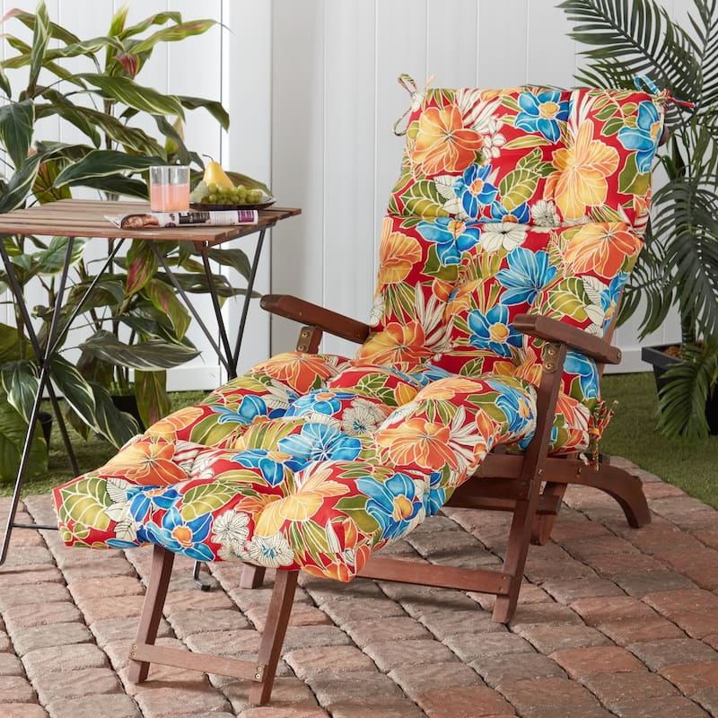 Greendale Home Fashions Aloha Floral Outdoor Chaise Lounge Cushion