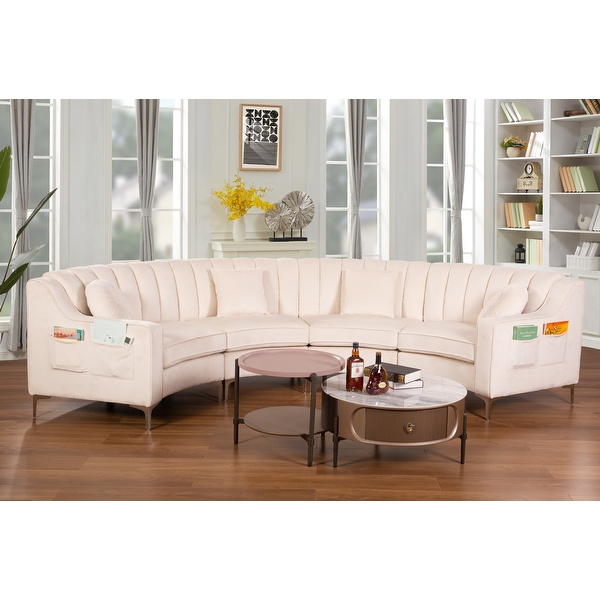 Velvet Symmetrical Modular U Shaped Curved Corner Sectional Sofas 141 Wide On Sale Bed Bath Beyond 36088845