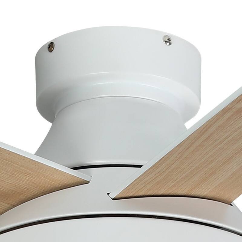Moasis 52" Flush Mount 5 Blades Ceiling Fans with Light and Remote Control