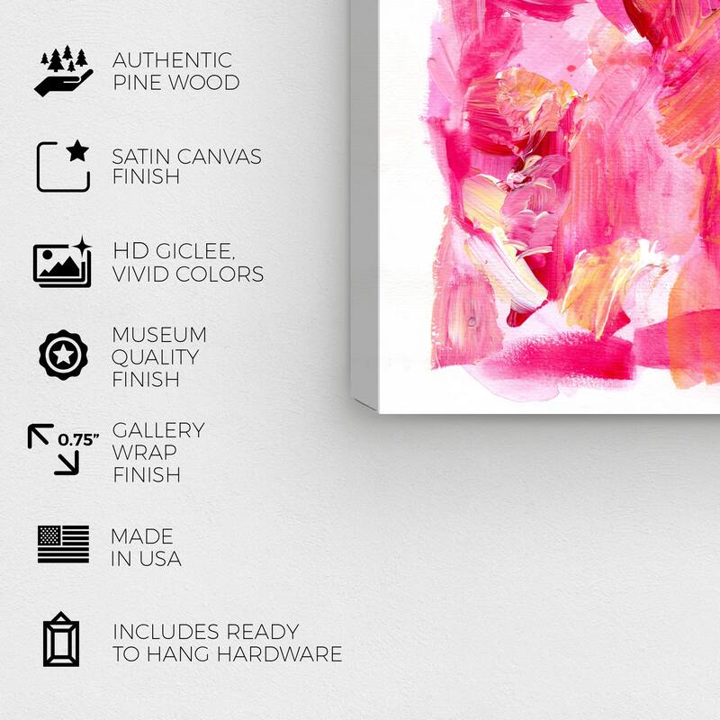 Wynwood Studio Canvas Abstract Buttercream Rosette Pink and Modern & Contemporary Wall Art Canvas Print