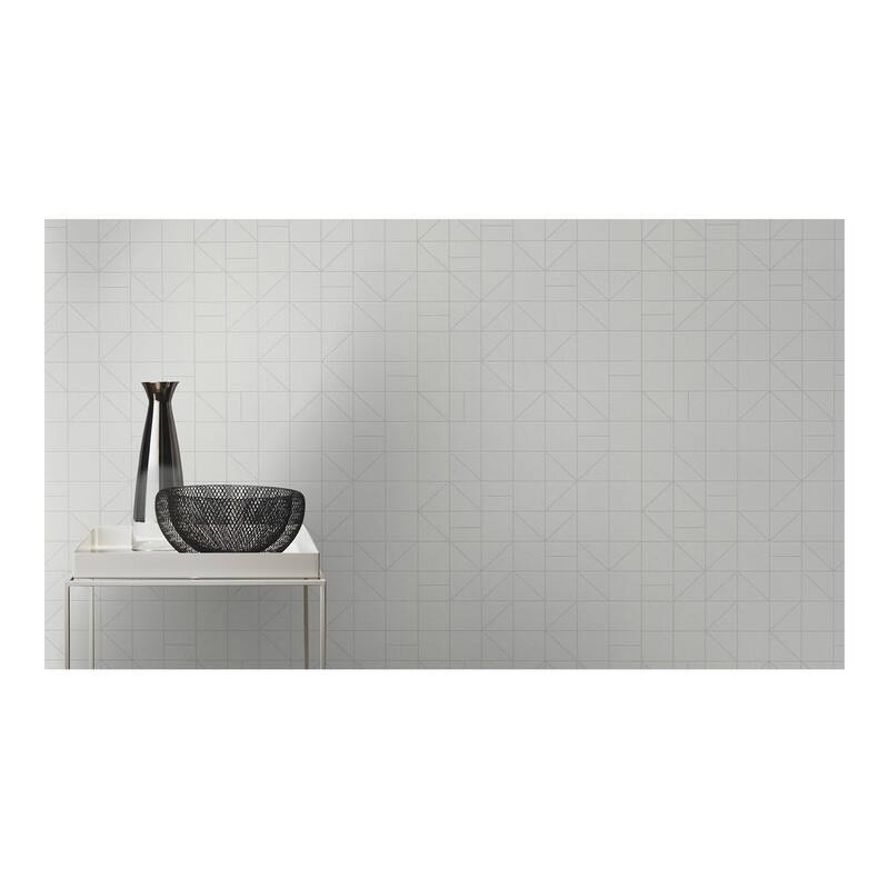 Rasch Teague Silver Geometric Wallpaper - 20.5 x 396 x 0.025