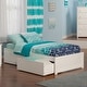 preview thumbnail 1 of 9, Concord Platform Bed with Footboard and Storage Drawers White - Twin