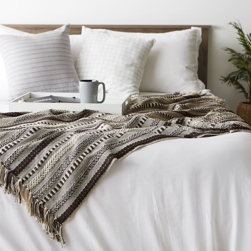 DII Braided Stripe Decorative Throw