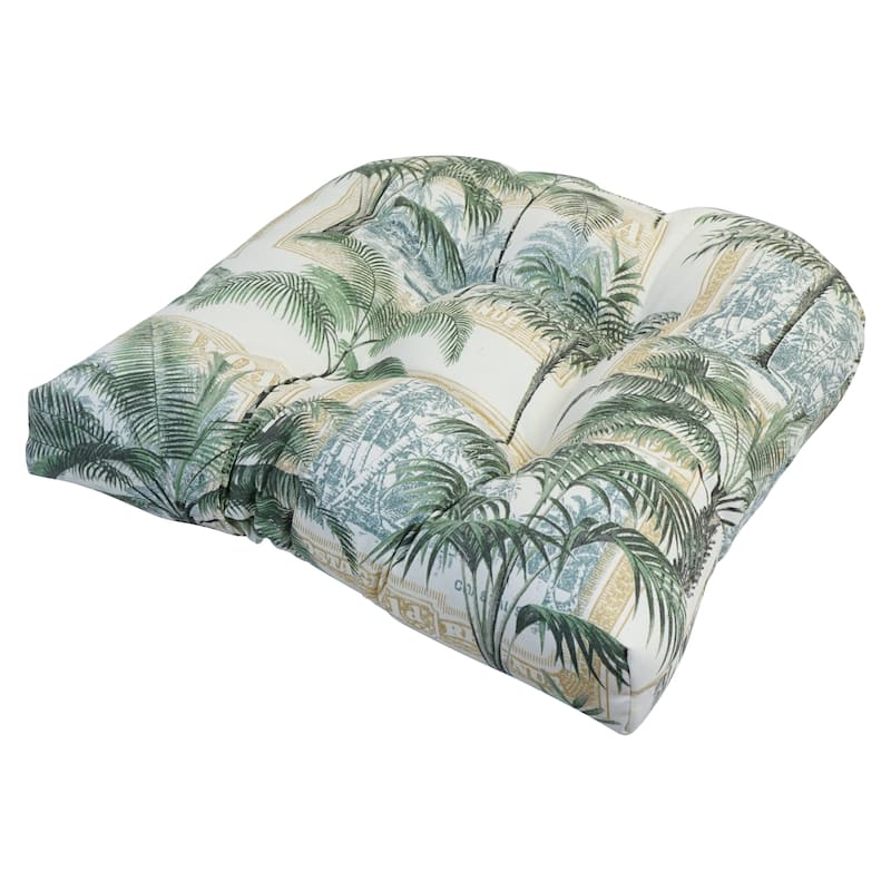 19-inch U-Shaped Spun Polyester Outdoor Tufted Dining Chair Cushion