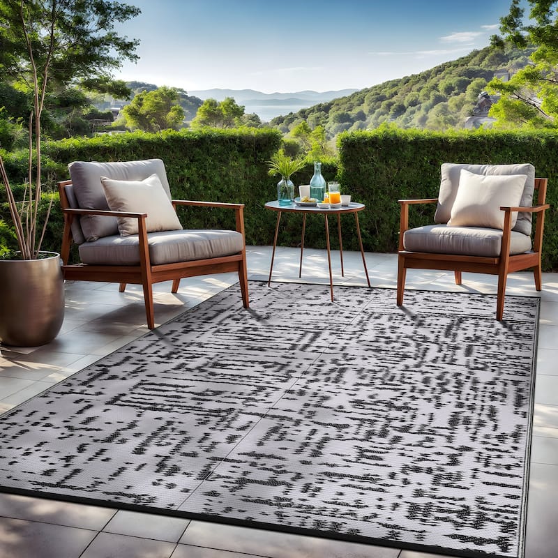 Beverly Rug Reversible Mats Plastic Outdoor Rug for Camping, Patio, Backyard, RV, Picnic, Deck
