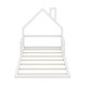 preview thumbnail 4 of 16, Floor Twin Size Platform Bed with House-shaped Headboard and Chimney Design