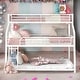 preview thumbnail 1 of 11, Artsy Twin XL/Full XL/Queen Triple Bunk Bed with Long and Short Ladder and Full-Length Guardrails, Space-Saving, White White
