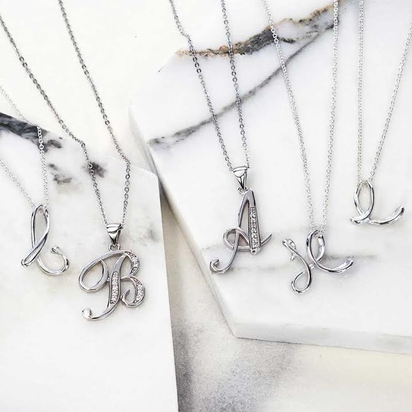 Silver initial jewelry Clearance