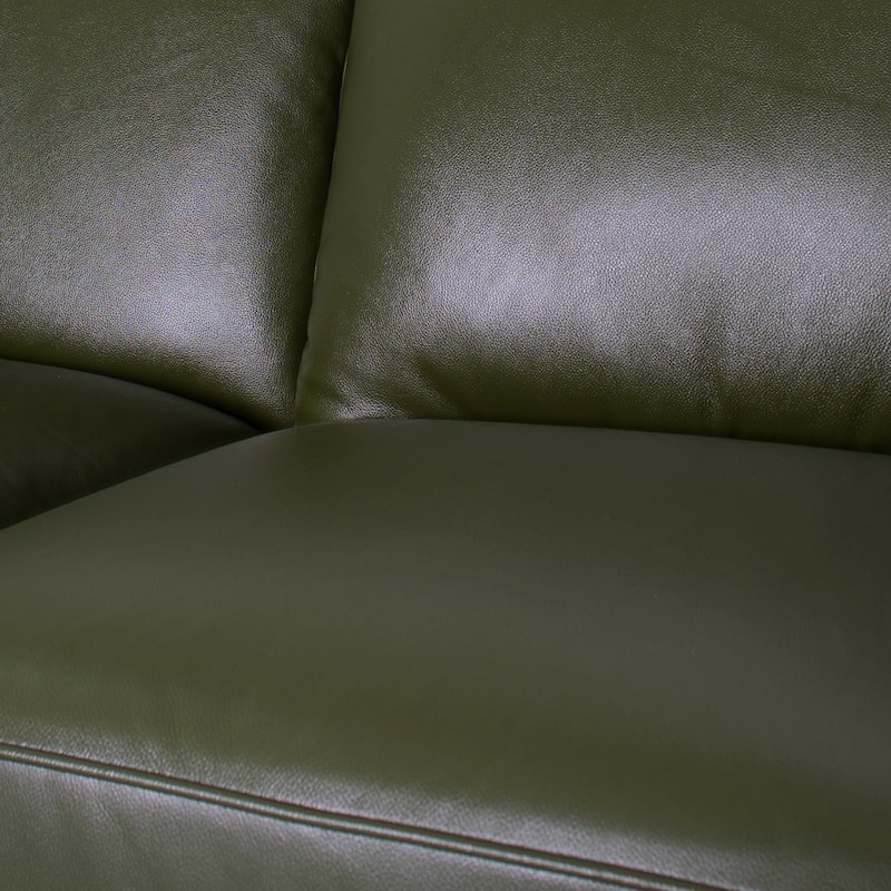 Tinley Premium Leather Three-Seater Sofa with Solid Wood Base