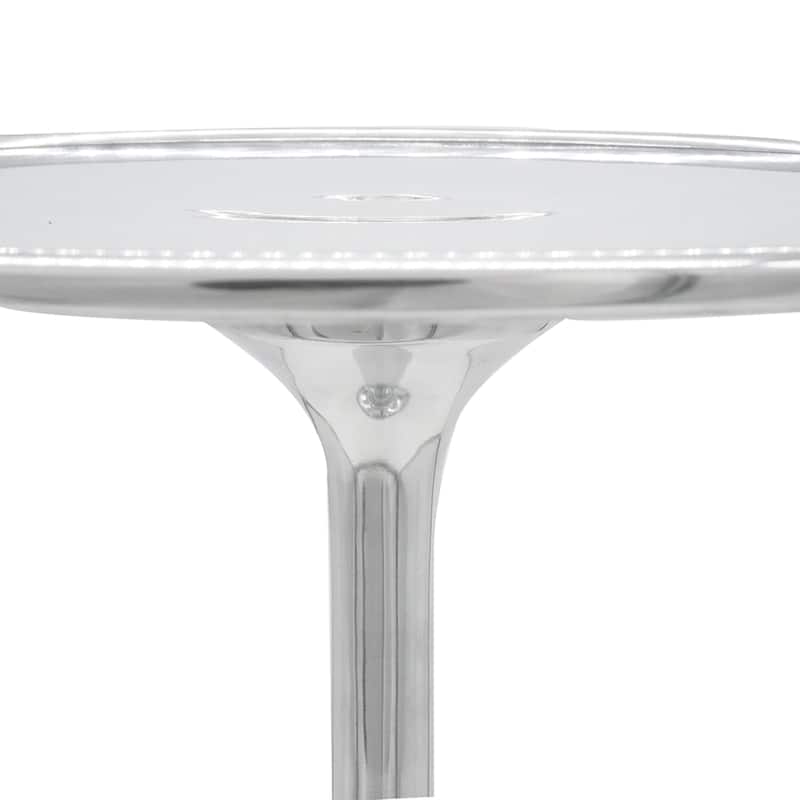 Traditional Style Round Aluminum Side Table - 22.5" - Silver