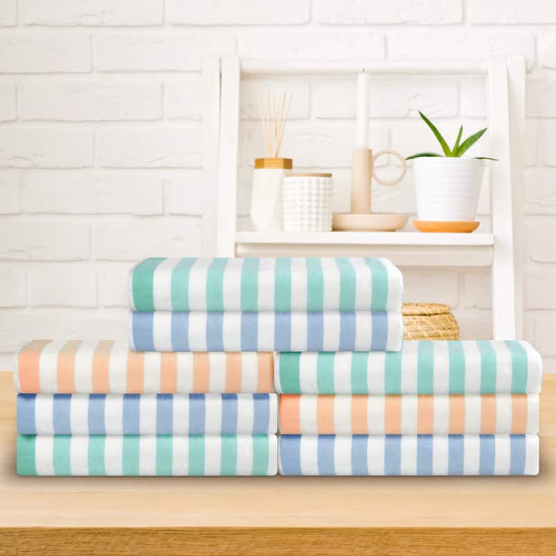 Stripe 2 Pack Bath Towels Set, Cotton, Highly Absorbent and Lightweight Towels for Gym, SPA, Yoga 28" x 56"
