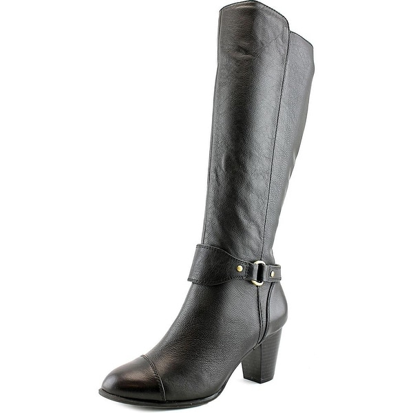 Giani Bernini Cagney Women Round Toe Leather Black Knee High Boot