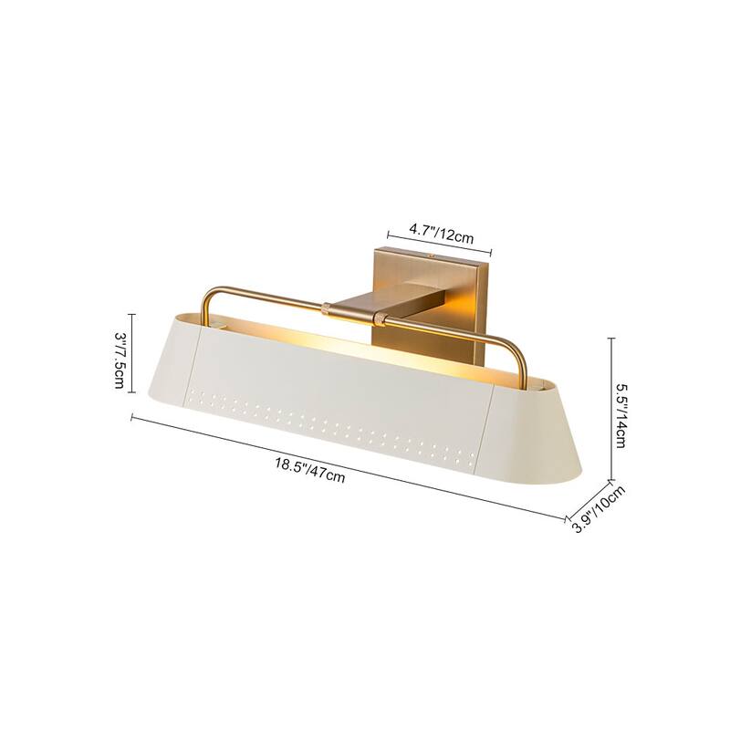 Scandinavian Artful Ivory Iron Shade Picture Light Vanity Lamp - 18.5 inches
