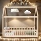 preview thumbnail 2 of 11, Kids and Baby Twin Size House Bed Platform Bed with Guardrails and Slats