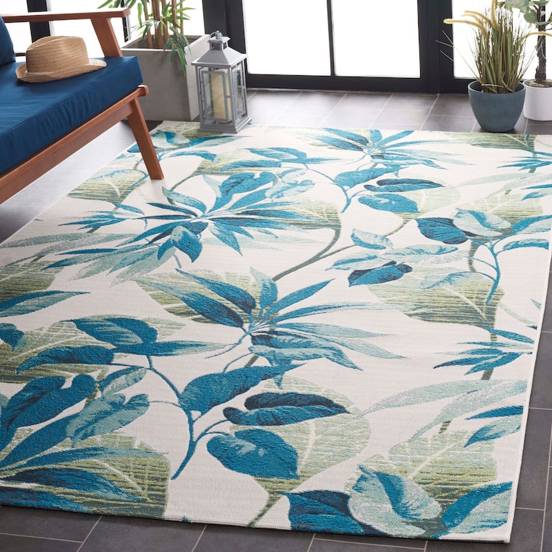 SAFAVIEH Barbados Soheir Tropical Rug - 8' x 10'5" - Ivory/Blue